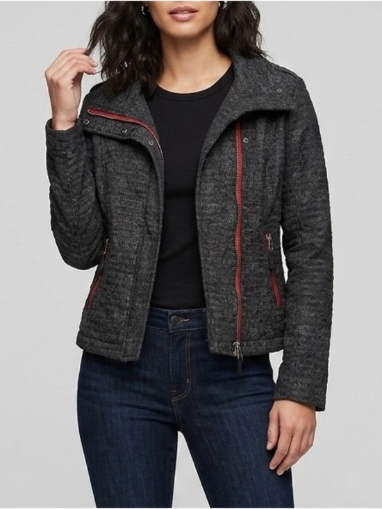 Free People Jackets & Blazers - Free People Moto Black Jacket with Red Zipper Accents 8